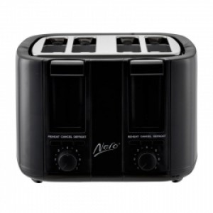 Nero Black Toaster 4 Slice 1500W Square