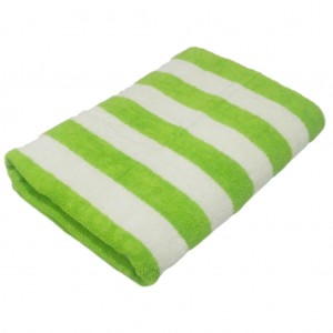 Pool Towel Green White Striped