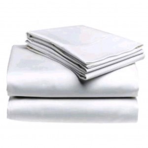 Commercial White Fitted Sheet 250 Thread 5050 PolyCotton 137 x 203 Double