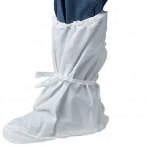 White Disposable Overboot with Elastic Top & Mid Tie 100 pairs