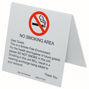 No Smoking Will Charge Pvc 105x105 Tent 1