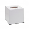Cube White Plastic Tissue Box Holder