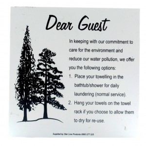 Dear Guest Towel Sign PVC 105x105mm Wall