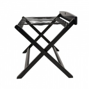 Black Wooden Luggage Rack With High Back