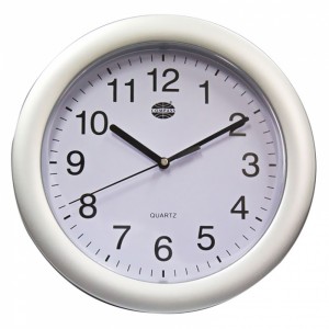 31008_Compass-25cm-Silver-Wall-Clock